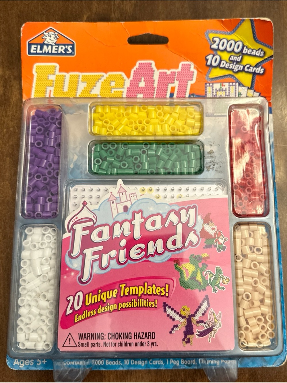Elmer's Fuze Art "Fantasy Friends" bead kit 2000 beads 10 design cards NEW